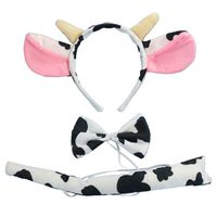 Christmas Headband Mouse Dalmatian Ears and Tail Set Kids Halloween Costume Kit (Costume: Milk Cow)