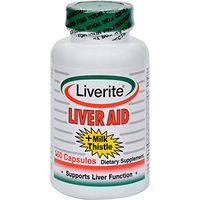 Liverite Liver Aid Plus Milk Thistle - Supports Liver Function - Gluten Free - Dairy Free - 150 Capsules (Pack of 2)