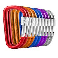 Cathy Clara Multicolor 3 Inch Locking D Ring Shape Clips Best for Outdoor Camping Fishing Hiking 10PCS Locking Clips