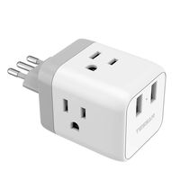 Italy Power Adapter, TESSAN US to Italy Plug Adapter with 2 USB, Type L Italy Travel Adaptor, Electrical Outlet Plug Adapter for Italy Uruguay Chile Rome