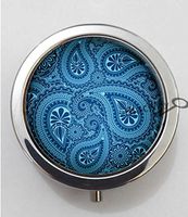 BlackKey Henna Hand Indian Wedding Tattoo Patterns 3-Compartment Decorative Pocket Gift Box Case Organizer for Pill, Color 1 -586