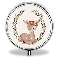 IMLONE Pill Organizer, Customized Sika Deer Pill Boxes with 3 Components for Purse