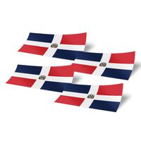 Desert Cactus Dominican Republic 4 Pack of 4 Inch Wide Country Flag Stickers Decal for Window Laptop Computer Vinyl Car Bumper 4