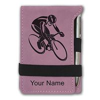 Mini Notepad, Cyclist 1, Personalized Engraving Included (Pink)