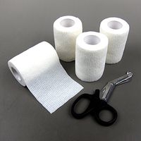 Alfie Pet - Magee Self Adherent Cohesive 4-Piece Wrap Bandages with Scissor Set - Color: White, Size: 7.5cm