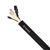 Navaris Cable Management Sleeve 80" / 2m - Flexible Cable Tidy Wrap Cover Cord Organizer for TV PC Computer Office Home Entertainment Cables