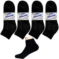 12 Diabetic Ankle Circulatory Socks Health Support Men Loose Fit Black 10-13