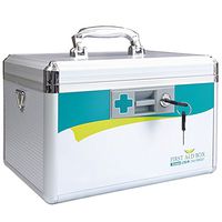 Medical Box with Lock, LIVSTON First Aid Box Emergency Medicine Case Child Proof Medication Cabinet Protable Drugs Storage Box