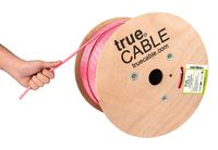 Cat6A Riser (CMR), 1000ft, Pink, 23AWG 4 Pair Solid Bare Copper, 750MHz, ETL Listed, Unshielded Twisted Pair (UTP), Bulk Ethernet Cable, trueCABLE