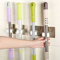 HimTak Wall Mounted Mop Organizer Holder Brush Broom Hanger Storage Rack Kitchen Tool