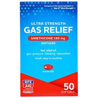 Rite Aid Ultra Strength Gas Relief, Simethicone Softgels, 180 mg - 50 Count | Gas and Bloating Relief
