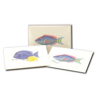 Earth Sky + Water - Reef Fish Assortment Notecard Set - 8 Blank Cards with Envelopes (4 each of 2 styles)