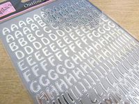 Small Shiny Silver Sticky Adhesive Letters, Alphabet A-Z, Labels Stickers for Craft