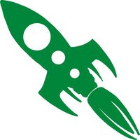 hBARSCI Rocket Vinyl Decal - 5 Inches - for Cars, Trucks, Windows, Laptops, Tablets, Outdoor-Grade 2.5mil Thick Vinyl - Green
