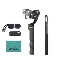 Feiyu Newest FY-G4S 3-Axis Handheld Gimbal 360 Degree Turning + 2* Carbon Fiber Extension Bar + Remote Control + Andoer Cleaning Cloth for GoPro Hero4/3+/3