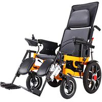 AINENG Fully Lying Folding Electric Wheelchair Automatic Aluminum Alloy Four-Wheeled Scooter,Widened seat 50cm/Can Withstand a Weight of 170kg,Large Capacity Lithium Battery
