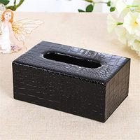 T-ZJHC European Paper Tray Hotel car Paper Box Creative Household Goods Storage Box, Black