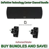 Definitive Technology ProCenter 1000 Compact Center Speaker (Black) & Definitive Technology Pro-Mount 90 - Pair (Black)