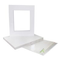 Golden State Art, Pack of 25 White Pre-Cut 16x20 Picture Mat for 11x14 Photo with White Core Bevel Cut Mattes Sets. Includes 25 High Premier Acid Free Mats & 25 Backing Board & 25 Clear Bags