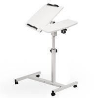 Laptop Desk,Vanvler Turn Lift Sit-Stand { Adjustable Laptop Table } Multifunction Computer Desk Cart (White)