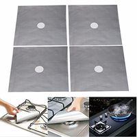 4pcs Kitchen Easy Clean Cooks Gas Rang Hob Liner Stove Top Protectors Tools W