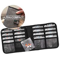 Lewis N. Clark AM/PM Folding Pill Organizer + Supplement Case for OTC Medicine, Prescription + Vitamins - 16 Slot Pouch, Gray