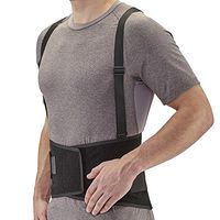 Ames Walker AW Style C55 Industrial Back Support Black Medium Large Abdominal and Lower Back Support Flexible Stays to Prevent Rolling Wide Duo Tension Straps Encourage Proper Lifting Technique