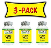 NAT-rul Folic Acid 800mcg 250 Tab - 3 Pack