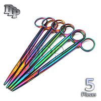 DDP Set of 5 Multi Titanium Color Rainbow METZENBAUM Scissors 7" Straight Stainless Steel