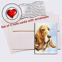 Michael Steddum Basset Hound Head Study V Note Card Set