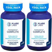 Klaire Labs Ther-Biotic Complete Probiotic - 25 Billion High CFU Probiotic for Women & Men - 12 Strains - Aids Digestive Health and Immune Support - Hypoallergenic and Dairy Free (60 Caps / 2 Pack)