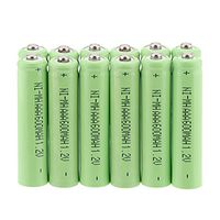 Windmax 12Pcs Green Color 3A AAA 1.2V 600mAh Rechargeable Battery White NiMH 3A Batteries for Solar Light