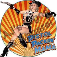 AJ's Signs & Apparel Pistol Packing Mama 1 Vinyl Sticker Decal Cars Trucks Vans Walls Laptop