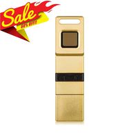 TOPMORE Phecda II Fingerprint Encrypted Flash Drive USB3.0 with Dual Storage | Data Security Storage Protection Memory Stick (32GB, Gold)