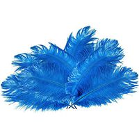Happy Will 100 Pcs 15-20cm Real Natural Ostrich Feathers Great Decorations for Wedding Party (Deep Blue)