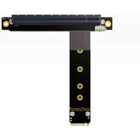 ADT-Link PCI-E 3.0 Riser Card 32G/BPS M.2 NGFF NVMe to PCIe X16 Extension Cable SATA Power Cable Support M.2 PCIE X4 Full Speed Channel for BTC Mining M2 2230 2242 2260 2280 (R43SL 35CM)