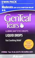 GenTeal Tears Lubricant Eye Drops, Moderate Liquid Drops, Twin Pack (Each 2 Count of 0.5 Fl Oz) 1 Fl Oz