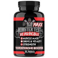 Angry Supplements Monster Test MAXX Testosterone Booster for Men - Maximum Strength Energy Pills for Natural Muscle Growth & Pump - Kit to Increase Drive and Vitality (1-Pack)