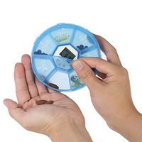 Weekly Pill Organizer Dispenser and Reminders-LED Light Automatic 4 Alarm reminders 7 Days Vitamin Pill Box-Light Weight- Digital Time Display Portable Health Care Pill Planner