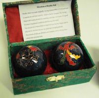 Blue Chinese Phoenix and Dragon Health Ball