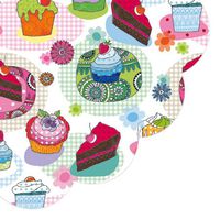 Round Paper Napkins Tasty Cupcakes Cookies Cake 24pcs