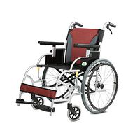 YM Wheelchair, Aluminum Alloy Elderly Disabled Person Manual Wheelchair, Foldable Portable Care Car (Color : A)