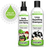 Natural Head Lice Prevention Bundle by AlternaKids - Use Daily to Kill, Remove, Prevent Super Lice and Nits | Includes Non-Toxic Shampoo and Home & Bedding Spray