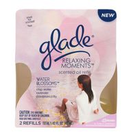 Glade Relaxing Moments Plugins Scented Oil Refills, Water Blossoms, 1.34-Ounce (Pack of 2)