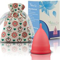 Athena Menstrual Cups Period Cup - One Pack | Regular Flow | Transparent Red Size 2 Large | A Softer Menstruation Cup Made for Easier Periods | Excellent Tampon and Pad Alternative