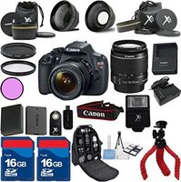 Canon Rebel T5 Camera Body with Canon 18-55mm is Lens Premium Bundle with Deluxe Backpack + 24pc Accessory Bundle Kit - International Version