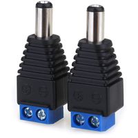 2PCS 12V 5.5mm x 2.1mm DC Power Connector Adapter, JEEUE 12/24V Male Power Jack Socket for Led Strip CCTV Security Camera Cable Wire Ends Plug Barrel