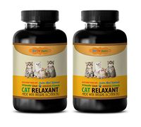 BEST PET SUPPLIES LLC calming supplements for cats - CAT RELAXANT - NATURAL BOTANICALS - KEEPS CATS CALM AND RELAXED - CHEWABLE - calming cat treats - 2 Bottle (180 Chews)