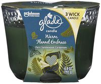 Glade 3-Wick Candle, Warm Flannel Embrace, Scented Oil Air Freshener Candle, 6.8 oz, Pack of 3