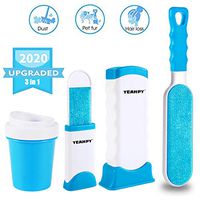 YEAHPY Pet Hair Remover Brush Lint Remover Set with Self-Cleaning Base Efficient Double Sided Animal Hair Removal Tool Dog Paw Cleaner